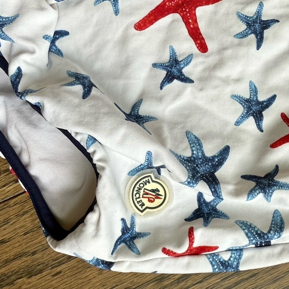 Moncler Red and White Swimwear